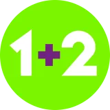 1+2 logo